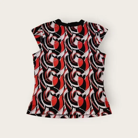 Vintage Y2k Heart and Soul red and black graphic empire waist v-neck shirt - Picture 2 of 5